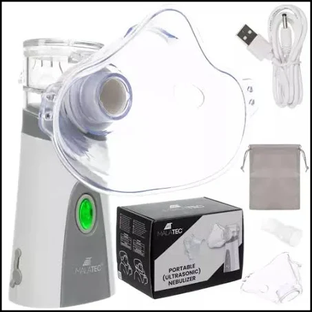 Aparat aerosoli portabil, nebulizator cu ultrasunete, silentios, masca adulti si ...