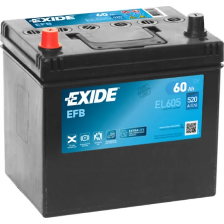 Baterie auto 12V 60Ah Exide EFB Start Stop EL605