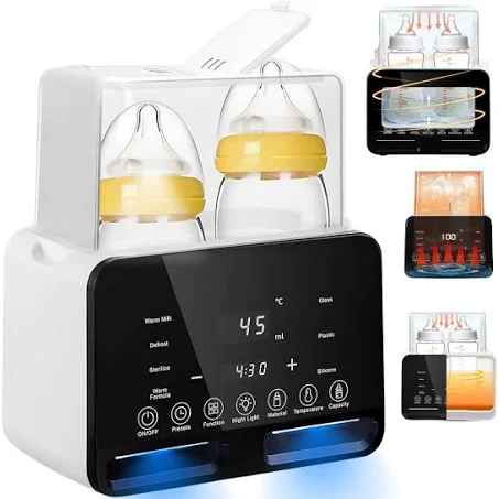 Incalzitor Dublu pentru biberoane, Multifunctional 9 in 1, Sterilizator Electric ...