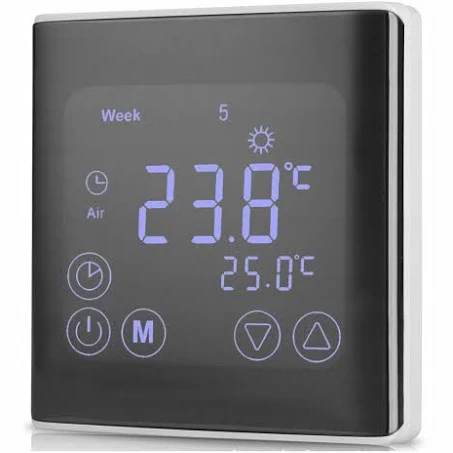 Termostat digital smart, Ecran LCD, Tuya Wifi, 3A 85x85x12mm, Negru, Pentru ...