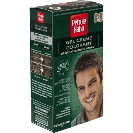 Vopsea de par fara amoniac pentru barbati Nr. 50, Light Brown, Petrole Hahn